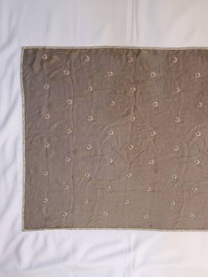 Grey embellished embroidered silk cotton heavy work saree 5