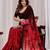 Maroon floral beads and stones organza saree