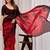 Maroon floral beads and stones organza saree