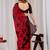 Maroon floral beads and stones organza saree