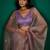 Lavender embroidered organza saree