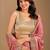 Pink embellished embroidered organza heavy work saree
