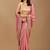 Pink embellished embroidered organza heavy work saree