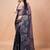 Purple floral beads and stones organza saree