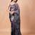 Purple floral beads and stones organza saree