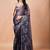 Purple floral beads and stones organza saree
