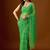 Green leheriya beads and stones  chiffon saree