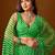 Green leheriya beads and stones  chiffon saree