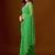 Green leheriya beads and stones  chiffon saree