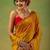Mustard zari tissue saree