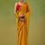 Mustard zari tissue saree
