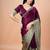 Purple women ethnic motifs woven design saree