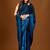 Blue floral organza saree