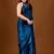 Blue floral organza saree
