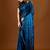 Blue floral organza saree