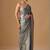 Blue embellished beads and stones organza heavy work saree