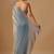 Blue embellished beads and stones organza heavy work saree