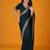 Teal embellished satin saree