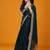 Teal embellished satin saree