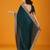 Teal embellished satin saree