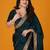 Teal embellished satin saree