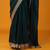 Teal embellished satin saree