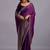 Purple woven design beads and stones organza heavy work saree