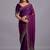 Purple woven design beads and stones organza heavy work saree