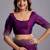 Purple woven design beads and stones organza heavy work saree