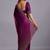 Purple woven design beads and stones organza heavy work saree