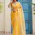 Yellow floral beads and stones tissue saree