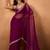 Purple floral embroidered  chiffon saree