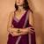 Purple floral embroidered  chiffon saree