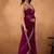 Purple floral embroidered  chiffon saree