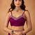 Purple floral embroidered  chiffon saree
