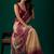 Maroon floral beads and stones tissue saree