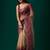 Maroon floral beads and stones tissue saree