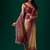 Maroon floral beads and stones tissue saree