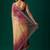 Maroon floral beads and stones tissue saree