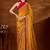 Yellow bandhani beads and stones organza saree