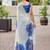Off white floral beads and stones organza saree
