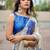 Off white floral beads and stones organza saree