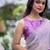 Lavender floral beads and stones organza saree