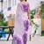 Lavender floral beads and stones organza saree