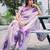 Lavender floral beads and stones organza saree
