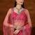 Pink floral sequinned tissue saree