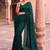 Green polka dot beads and stones organza designer saree