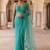 Blue women flora blue embroidered poly chiffon saree