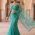Blue women flora blue embroidered poly chiffon saree