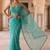Blue women flora blue embroidered poly chiffon saree